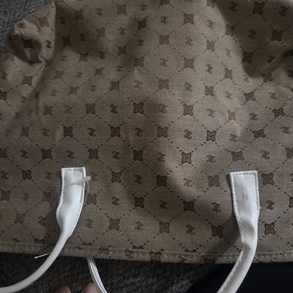 Brown Patterned Tote And Pouch Set - image 2